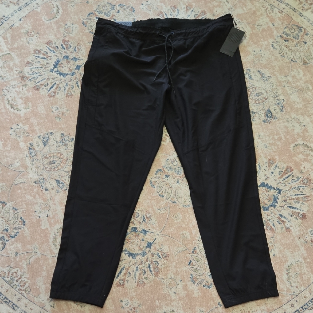 Motion City Tech Jogger Black Onyx Drawstring Waist 2 Zip Pockets XL NEW $78